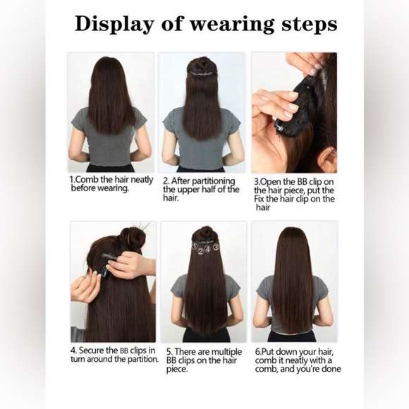 Human hair blend Wavy Hair Extensions - Picture 7 of 8